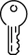 Graphic icon of a key.